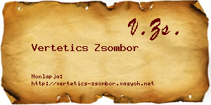 Vertetics Zsombor névjegykártya