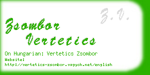 zsombor vertetics business card